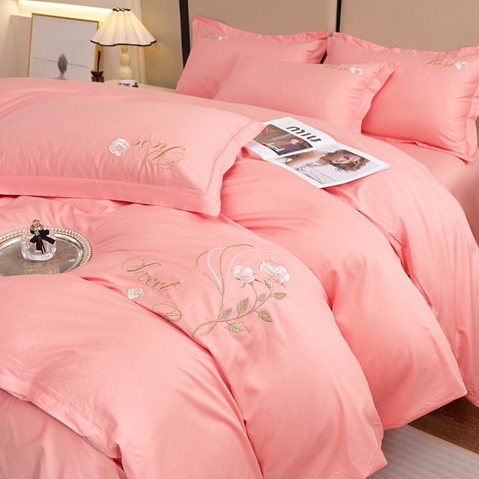 91家纺网 家纺一手货源 找家纺 （总）晶缦家纺2025新款纯棉喷气全棉13376刺绣四件套/轻奢绣花高端床上用品