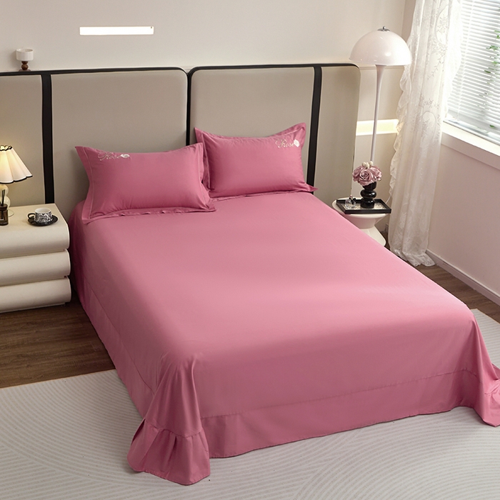 91家纺网 家纺一手货源 找家纺 晶缦家纺 2025新款纯棉喷气全棉13376刺绣四件套 梦境幽兰-豆沙