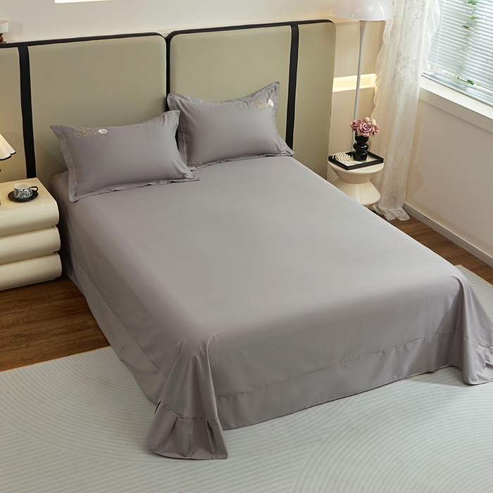 91家纺网 家纺一手货源 找家纺 晶缦家纺 2025新款纯棉喷气全棉13376刺绣四件套 梦境幽兰-高级灰