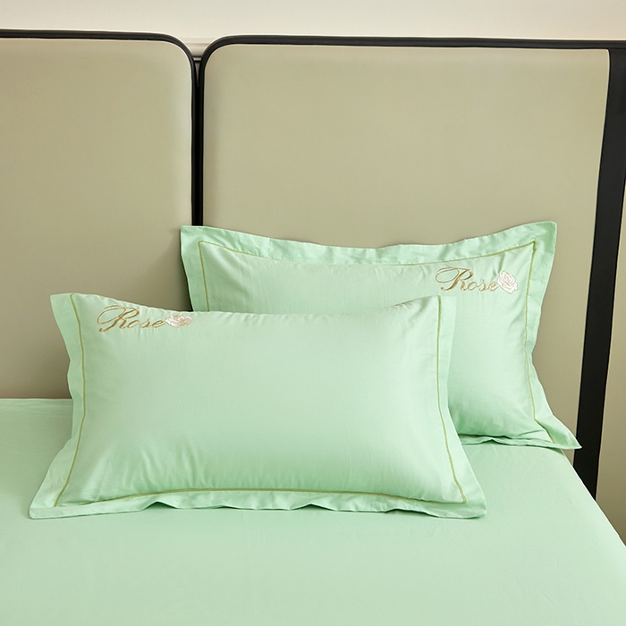 91家纺网 家纺一手货源 找家纺 晶缦家纺 2025新款纯棉喷气全棉13376刺绣四件套 梦境幽兰-清新绿