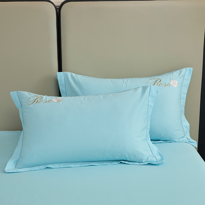 91家纺网 家纺一手货源 找家纺 晶缦家纺 2025新款纯棉喷气全棉13376刺绣四件套 梦境幽兰-天空蓝