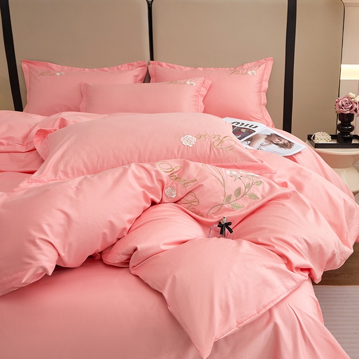 91家纺网 家纺一手货源 找家纺 晶缦家纺 2025新款纯棉喷气全棉13376刺绣四件套 梦境幽兰-香妃玉