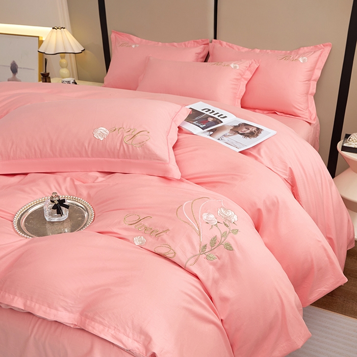 91家纺网 家纺一手货源 找家纺 晶缦家纺 2025新款纯棉喷气全棉13376刺绣四件套 梦境幽兰-香妃玉