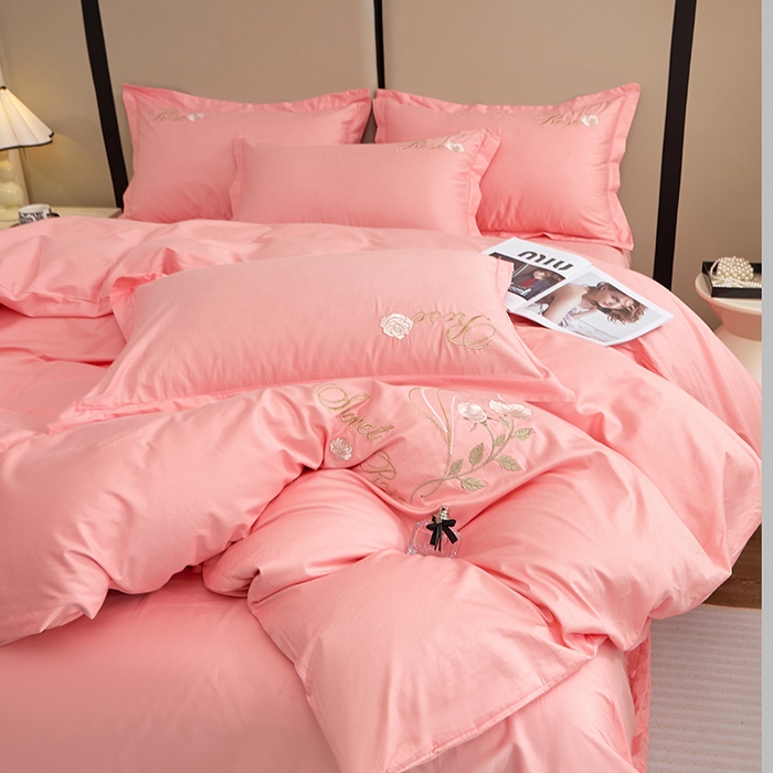 91家纺网 家纺一手货源 找家纺 晶缦家纺 2025新款纯棉喷气全棉13376刺绣四件套 梦境幽兰-香妃玉