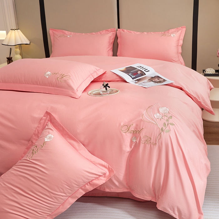 91家纺网 家纺一手货源 找家纺 晶缦家纺 2025新款纯棉喷气全棉13376刺绣四件套 梦境幽兰-香妃玉