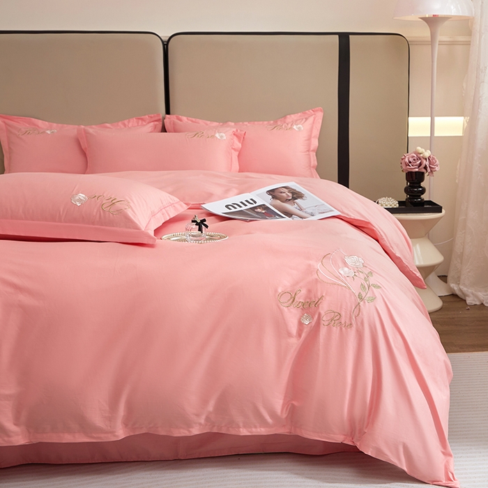 91家纺网 家纺一手货源 找家纺 晶缦家纺 2025新款纯棉喷气全棉13376刺绣四件套 梦境幽兰-香妃玉