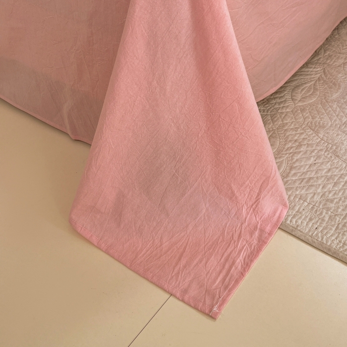 91家纺网 家纺一手货源 找家纺 菡宝 2025新款a类母婴级全棉色织三层纱提花被套纯棉被罩四件套支持定做定制尺寸 波点-粉