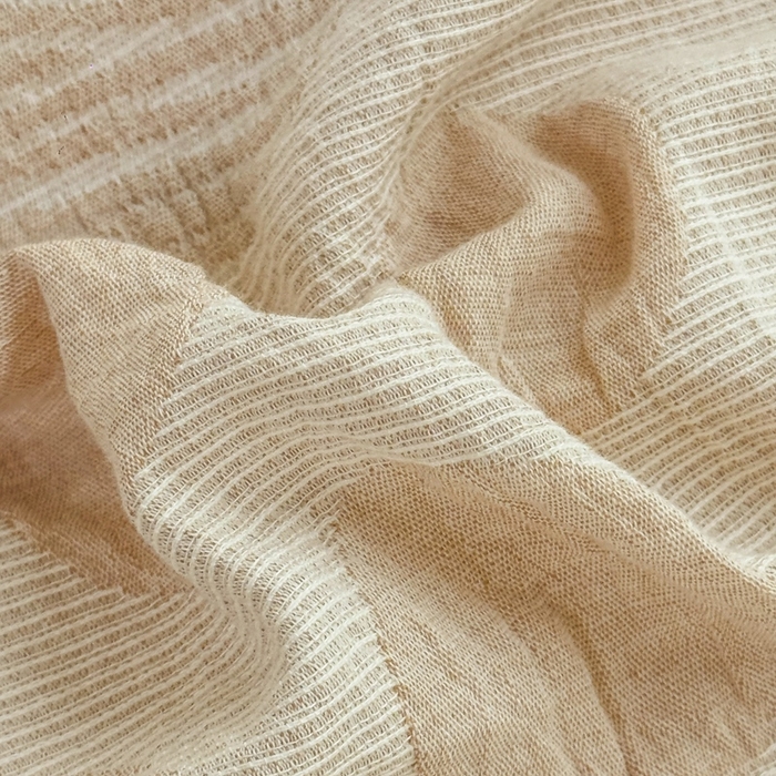 91家纺网 家纺一手货源 找家纺 菡宝 2025新款a类母婴级全棉色织三层纱提花被套纯棉被罩四件套支持定做定制尺寸 波点-卡其