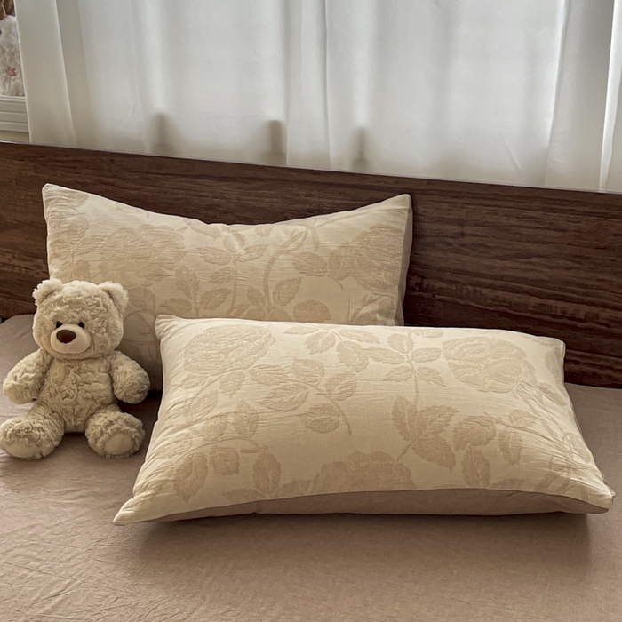 91家纺网 家纺一手货源 找家纺 菡宝 2025新款a类母婴级全棉色织三层纱提花被套纯棉被罩四件套支持定做定制尺寸 花想容-米咖