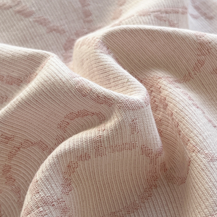 91家纺网 家纺一手货源 找家纺 菡宝 2025新款a类母婴级全棉色织三层纱提花被套纯棉被罩四件套支持定做定制尺寸 洛可可-粉