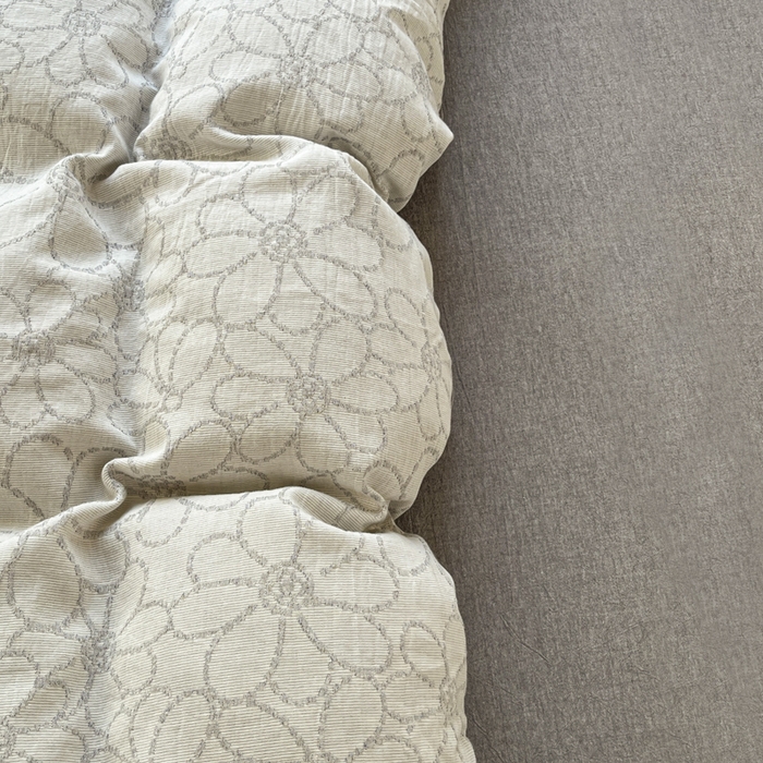 91家纺网 家纺一手货源 找家纺 菡宝 2025新款a类母婴级全棉色织三层纱提花被套纯棉被罩四件套支持定做定制尺寸 洛可可-灰