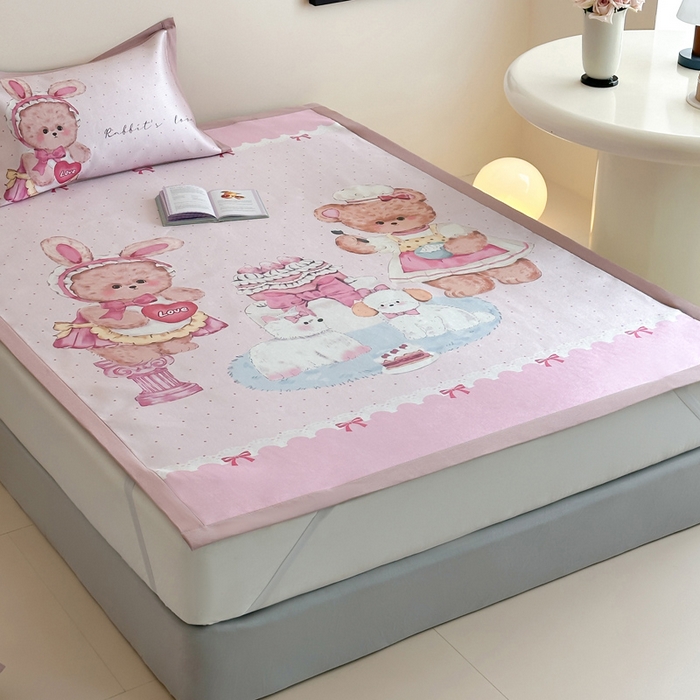 91家纺网 家纺一手货源 找家纺 （总）澳萝拉 2025新款数码印花包边款冰藤席席子凉席-风格二