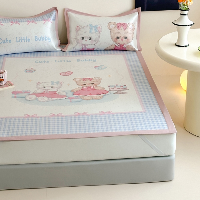 91家纺网 家纺一手货源 找家纺 （总）澳萝拉 2025新款数码印花包边款冰藤席席子凉席-风格二