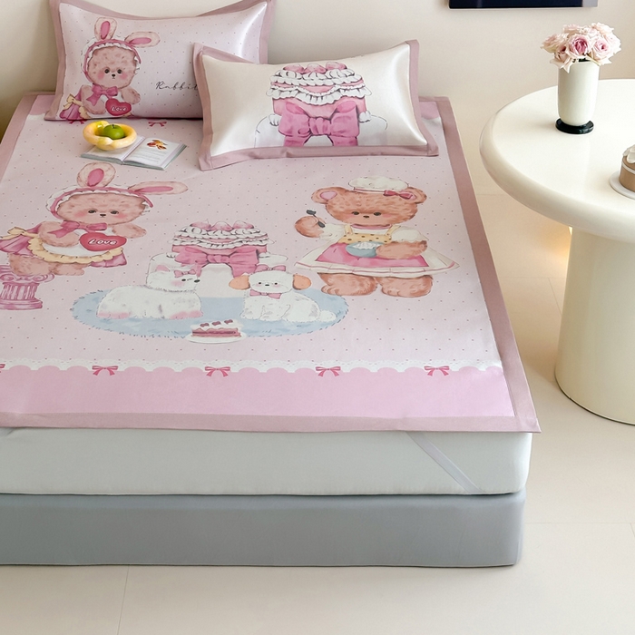 91家纺网 家纺一手货源 找家纺 （总）澳萝拉 2025新款数码印花包边款冰藤席席子凉席-风格二