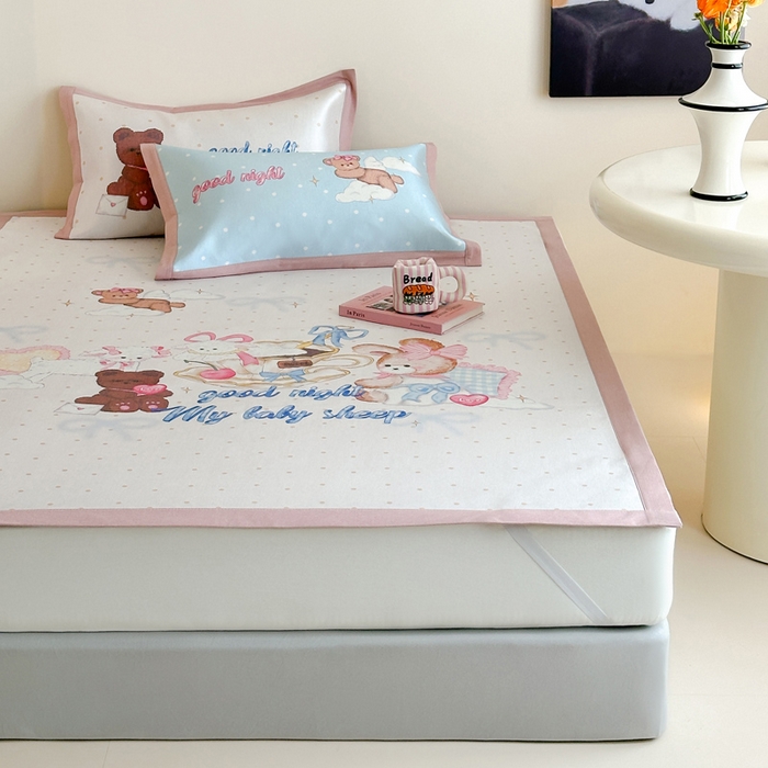 91家纺网 家纺一手货源 找家纺 （总）澳萝拉 2025新款数码印花包边款冰藤席席子凉席-风格二