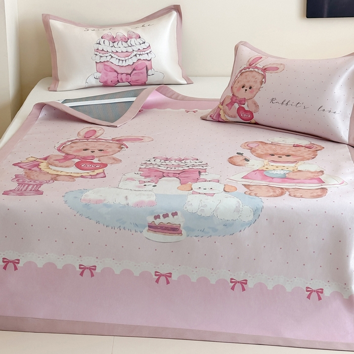 91家纺网 家纺一手货源 找家纺 （总）澳萝拉 2025新款数码印花包边款冰藤席席子凉席-风格二