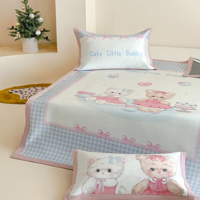 91家纺网 家纺一手货源 找家纺 澳萝拉 2025新款数码印花包边款冰藤席席子凉席-风格二 甜蜜