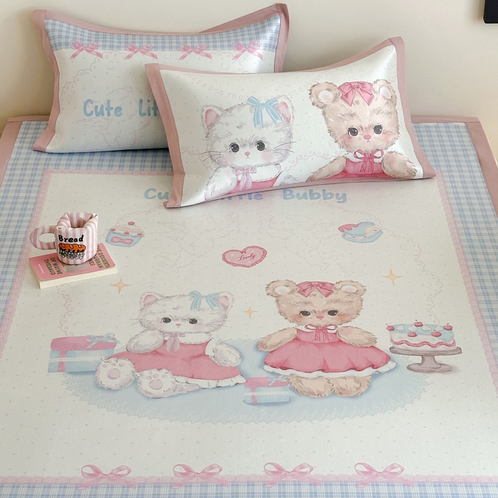 91家纺网 家纺一手货源 找家纺 澳萝拉 2025新款数码印花包边款冰藤席席子凉席-风格二 甜蜜