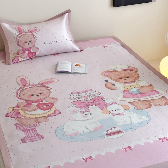 91家纺网 家纺一手货源 找家纺 澳萝拉 2025新款数码印花包边款冰藤席席子凉席-风格二 爱之屋