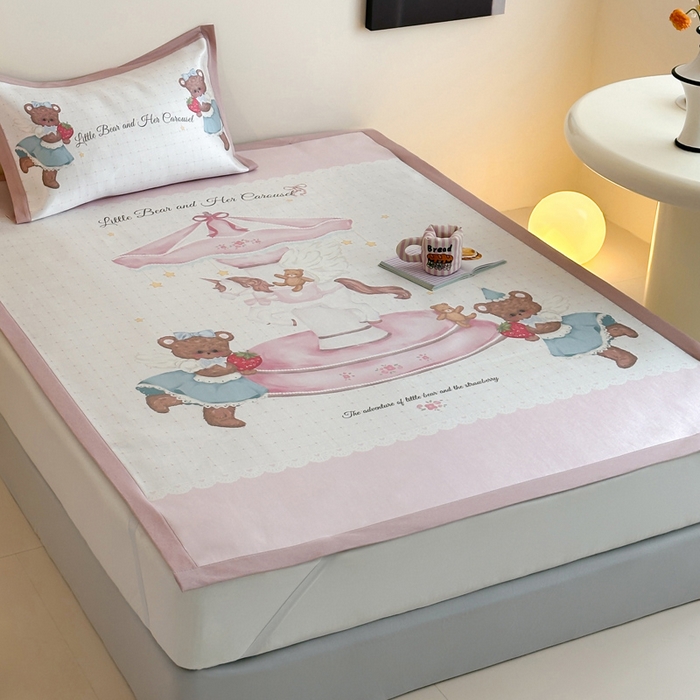 91家纺网 家纺一手货源 找家纺 澳萝拉 2025新款数码印花包边款冰藤席席子凉席-风格二 潘多拉