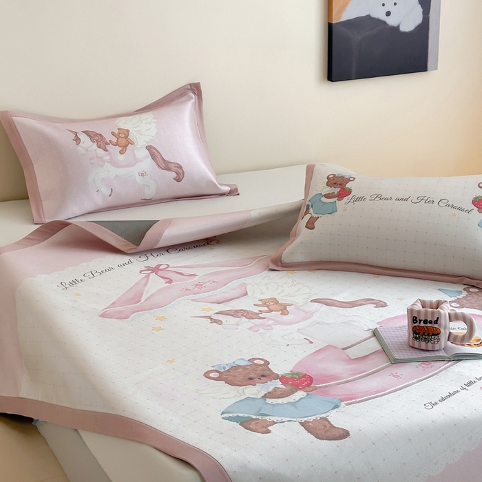 91家纺网 家纺一手货源 找家纺 澳萝拉 2025新款数码印花包边款冰藤席席子凉席-风格二 潘多拉