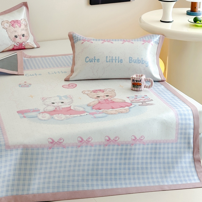 91家纺网 家纺一手货源 找家纺 澳萝拉 2025新款数码印花包边款冰藤席席子凉席-风格二 甜蜜