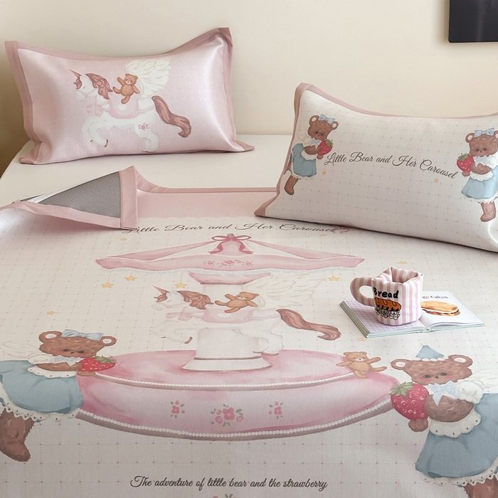 91家纺网 家纺一手货源 找家纺 澳萝拉 2025新款数码印花包边款冰藤席席子凉席-风格二 潘多拉