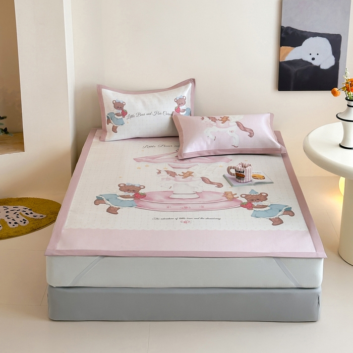 澳萝拉 2025新款数码印花包边款冰藤席席子凉席-风格二 潘多拉