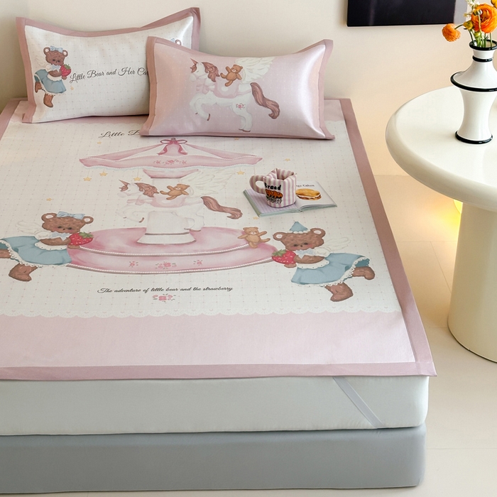 91家纺网 家纺一手货源 找家纺 澳萝拉 2025新款数码印花包边款冰藤席席子凉席-风格二 潘多拉