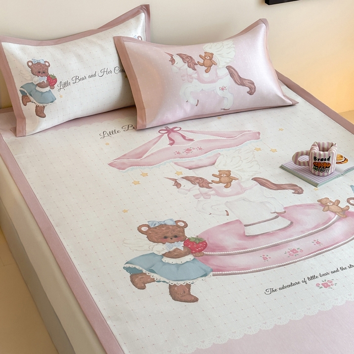 91家纺网 家纺一手货源 找家纺 澳萝拉 2025新款数码印花包边款冰藤席席子凉席-风格二 潘多拉