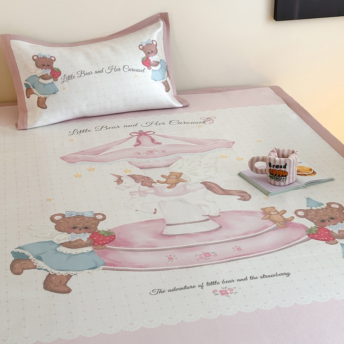 91家纺网 家纺一手货源 找家纺 澳萝拉 2025新款数码印花包边款冰藤席席子凉席-风格二 潘多拉