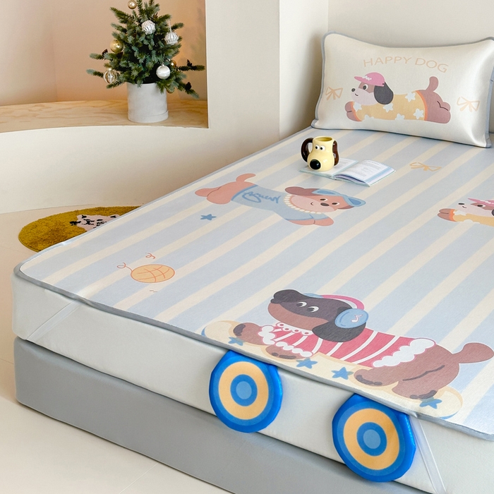 91家纺网 家纺一手货源 找家纺 （总）澳萝拉 2025新款异形冰藤席数码印花系列席子凉席-风格二