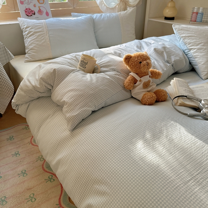 91家纺网 家纺一手货源 找家纺 （总）桃心家居 2025新款云感水洗棉蕾丝花边四件套