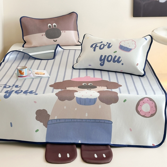 91家纺网 家纺一手货源 找家纺 澳萝拉 2025新款异形冰藤席数码印花系列席子凉席-风格二 甜甜圈（床席款）