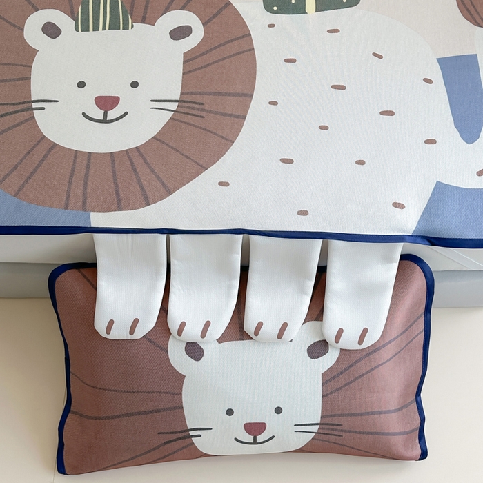 91家纺网 家纺一手货源 找家纺 澳萝拉 2025新款异形冰藤席数码印花系列席子凉席-风格二 狮狮如意（床席款）