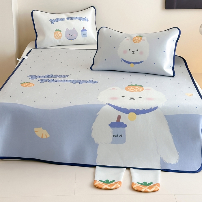 91家纺网 家纺一手货源 找家纺 澳萝拉 2025新款异形冰藤席数码印花系列席子凉席-风格二 喜欢你（床席款）