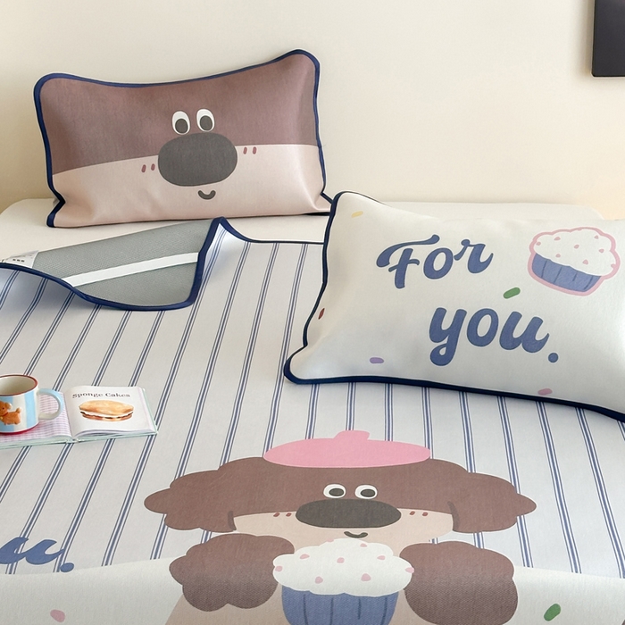 91家纺网 家纺一手货源 找家纺 澳萝拉 2025新款异形冰藤席数码印花系列席子凉席-风格二 甜甜圈（床席款）