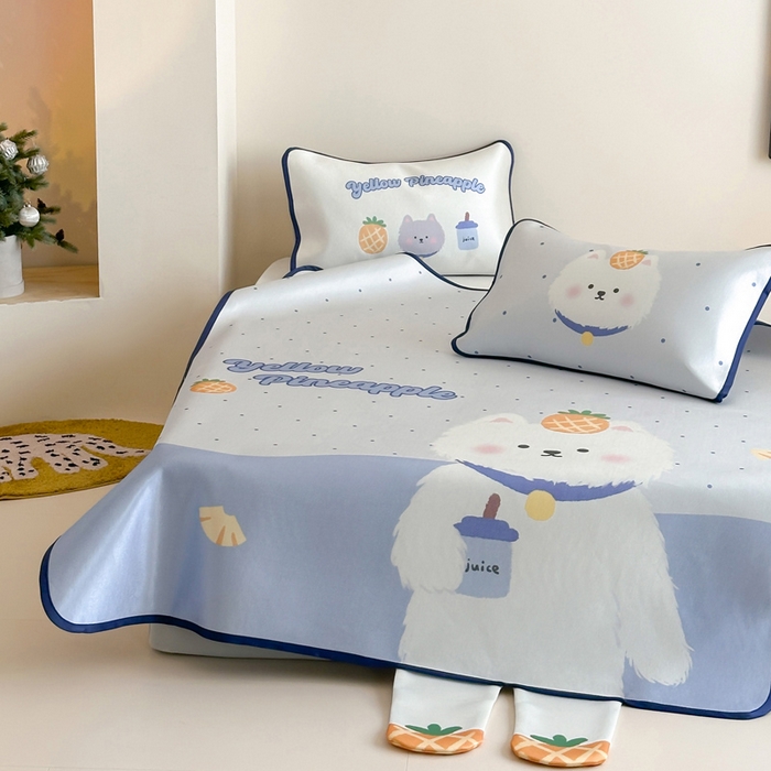 91家纺网 家纺一手货源 找家纺 澳萝拉 2025新款异形冰藤席数码印花系列席子凉席-风格二 喜欢你（床席款）