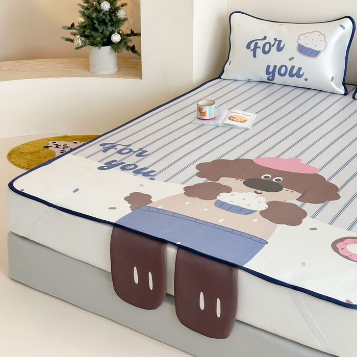 91家纺网 家纺一手货源 找家纺 澳萝拉 2025新款异形冰藤席数码印花系列席子凉席-风格二 甜甜圈（床席款）