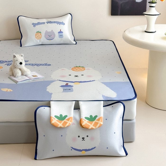 91家纺网 家纺一手货源 找家纺 澳萝拉 2025新款异形冰藤席数码印花系列席子凉席-风格二 喜欢你（床席款）