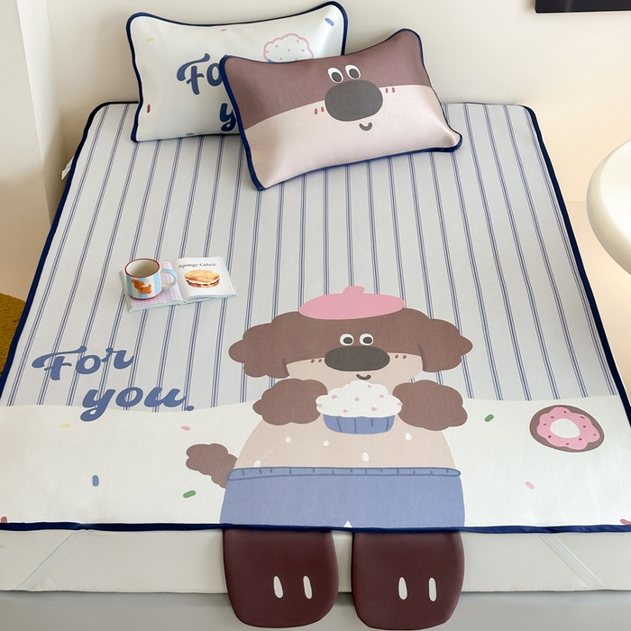 91家纺网 家纺一手货源 找家纺 澳萝拉 2025新款异形冰藤席数码印花系列席子凉席-风格二 甜甜圈（床席款）