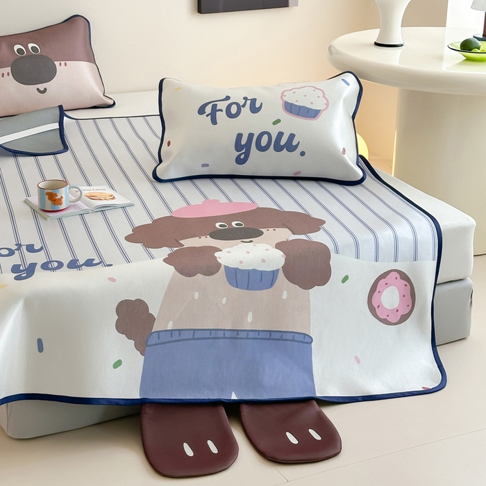 91家纺网 家纺一手货源 找家纺 澳萝拉 2025新款异形冰藤席数码印花系列席子凉席-风格二 甜甜圈（床席款）