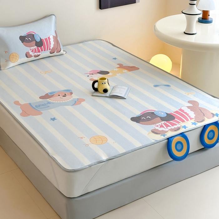 91家纺网 家纺一手货源 找家纺 （总）澳萝拉 2025新款异形冰藤席数码印花系列席子凉席-风格二