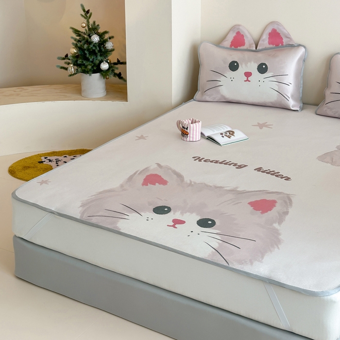 91家纺网 家纺一手货源 找家纺 澳萝拉 2025新款异形冰藤席数码印花系列席子凉席-风格二 甜心（床席款）