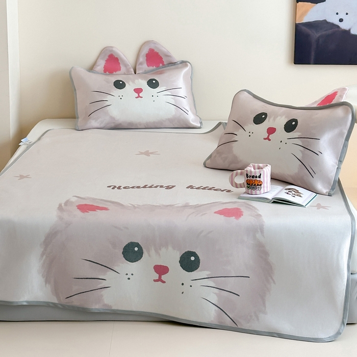 91家纺网 家纺一手货源 找家纺 澳萝拉 2025新款异形冰藤席数码印花系列席子凉席-风格二 甜心（床席款）