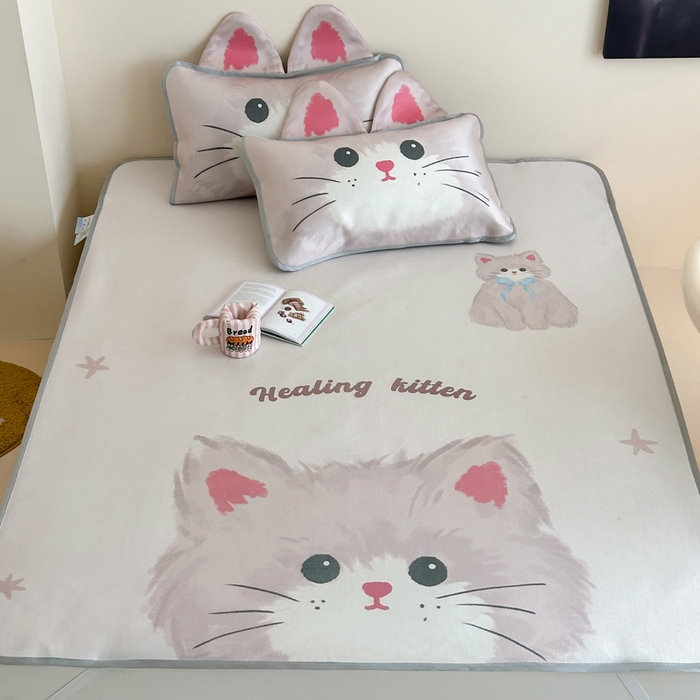 91家纺网 家纺一手货源 找家纺 澳萝拉 2025新款异形冰藤席数码印花系列席子凉席-风格二 甜心（床席款）