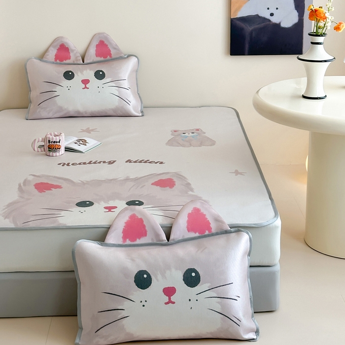 91家纺网 家纺一手货源 找家纺 澳萝拉 2025新款异形冰藤席数码印花系列席子凉席-风格二 甜心（床席款）