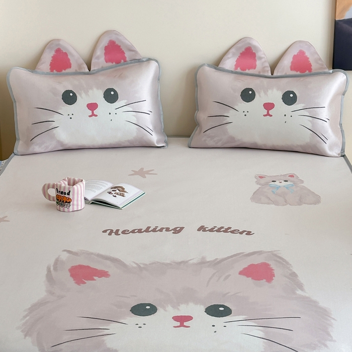 91家纺网 家纺一手货源 找家纺 澳萝拉 2025新款异形冰藤席数码印花系列席子凉席-风格二 甜心（床席款）