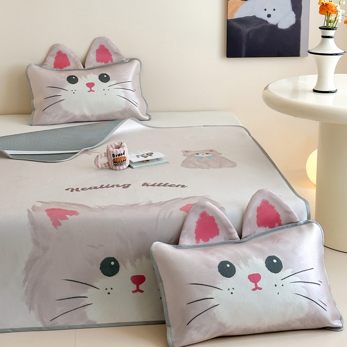 91家纺网 家纺一手货源 找家纺 澳萝拉 2025新款异形冰藤席数码印花系列席子凉席-风格二 甜心（床席款）