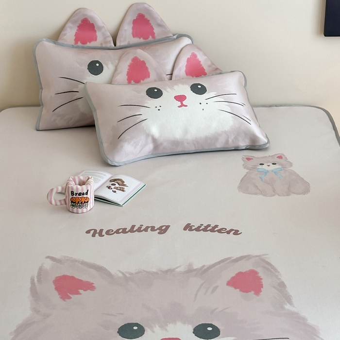 91家纺网 家纺一手货源 找家纺 澳萝拉 2025新款异形冰藤席数码印花系列席子凉席-风格二 甜心（床席款）